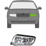 Levé přední světlo Škoda Fabia 1 Chromové / 00-08 | Zboží Auto