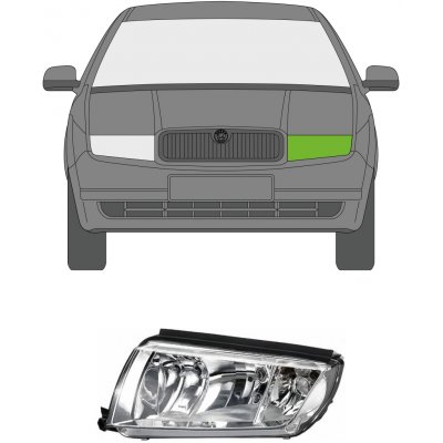 Levé přední světlo Škoda Fabia 1 Chromové / 00-08 | Zboží Auto