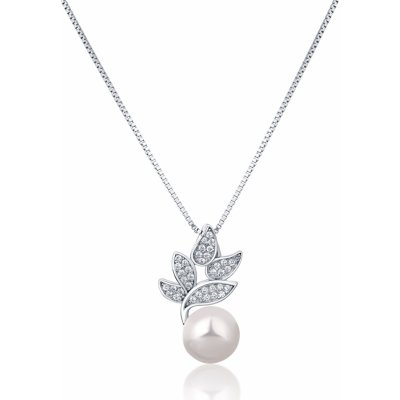 JwL Luxury Pearls Překrásný stříbrný náhrdelník s pravou perlou a zirkony JL0785