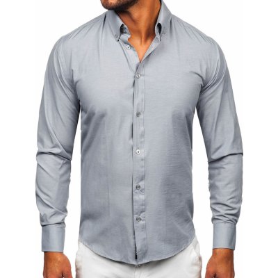 Bolf pánská elegantní košile s dlouhým rukávem šedá 5821-1