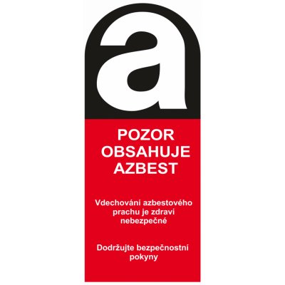 Pozor obsahuje azbest samolepící vinylová fólie 50 x 120 mm – Sleviste.cz