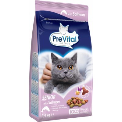 PreVital Senior kompletní krmivo pro dospělé kočky s lososem 1,4 kg – Hledejceny.cz