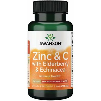 Swanson Zinc & C Lozenges w/ Elderberry & Echinacea-Orange & Lemon Flavor 60 ks pastilka – Hledejceny.cz