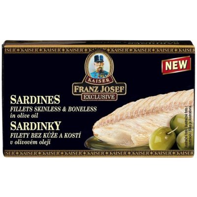 Kaiser Franz Josef Exclusive Sardinky filety ve slunečnicovém oleji 90 g – Zboží Dáma