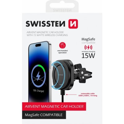 Pouzdro SWISSTEN magnetické držák Magstick do ventilace auta, až 15 W, MagSafe – Hledejceny.cz