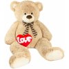 Plyšák BRUBAKER Obří XXL medvídek vysoký béžový s srdcem LOVE 150 cm