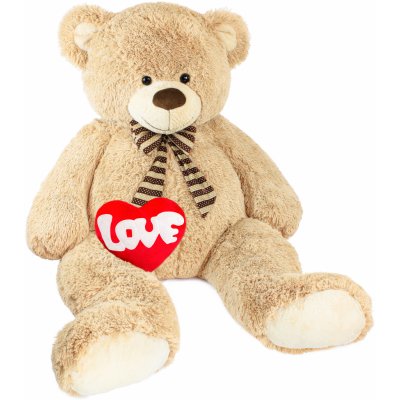 BRUBAKER Obří XXL medvídek vysoký béžový s srdcem LOVE 150 cm