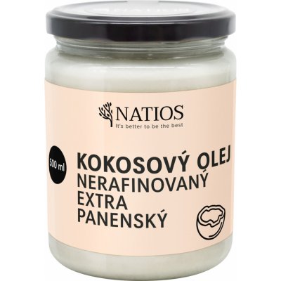 NATIOS Kokosový olej nerafinovaný extra panenský 0,5 l – Zbozi.Blesk.cz