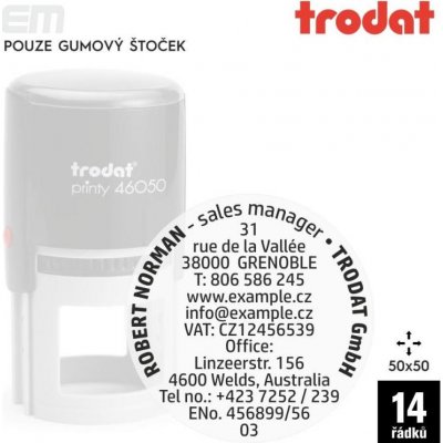 Trodat 46050 [ 50 x 50 mm pouze gumový štoček – Zboží Živě
