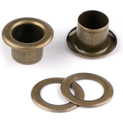 Průchodky s podložkou vnitřní Ø8 mm / vnější Ø14 mm Varianta: 2 staromosaz, Balení: 20 pár – Sleviste.cz