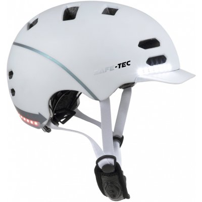 Chytrá bluetooth helma Safe-Tec SK8 White L (58CM - 61CM)