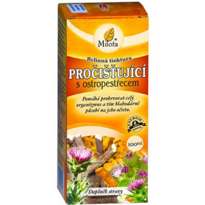 Milota Pročišťující s ostropestřcem Bylinná tinktura 100 ml – Hledejceny.cz