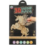 Grafix Dřevěné 3D puzzle 30 dílků + 6 ks akrylových barev Pegas – Hledejceny.cz