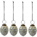 House Doctor Vánoční ozdoba Cone Antique Silver set 4 ks stříbrná barva sklo – Zboží Dáma