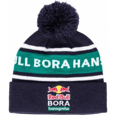 Zimní čepice s bambulí Red Bull Bora Hansgrohe tmavě modrá s logem – Hledejceny.cz