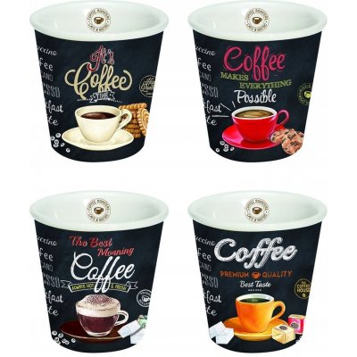 Easy Life Porcelánové pohárky na kávu It´s Coffee Time 4 x 100 ml – Sleviste.cz