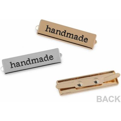 Kovový štítek/cedulka Hand made 10 x 35 mm – Sleviste.cz