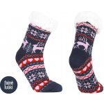 Emi Ross Domácí teplé ponožky s kožíškem protiskluzové modrá – Zboží Dáma