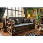 Barrington Furniture Rozkládací pohovka na každodenní spaní zelená skotská kostka – Zboží Dáma