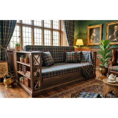 Barrington Furniture Rozkládací pohovka na každodenní spaní zelená skotská kostka – Zboží Dáma