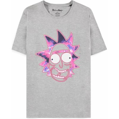 CurePink pánské tričko Rick And Morty Galaxy Rick šedá – Zbozi.Blesk.cz