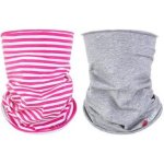Little Angel Dětský nákrčník tenký Outlast set pruh malinový/šedý melír – Zboží Mobilmania