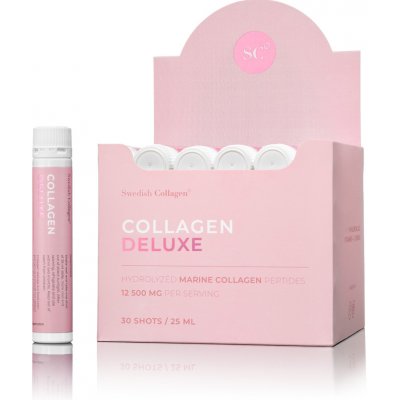 Swedish Nutra Collagen Deluxe 12500 mg rybí s kyselinou hyaluronovou a vitamíny 20 shots – Hledejceny.cz