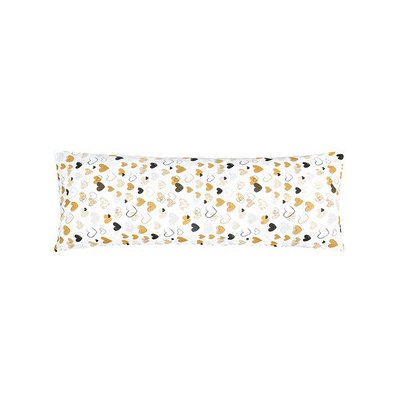 na relaxační polštář Srdce hořčicová, černá zip 50 x 145 cm – Zboží Dáma