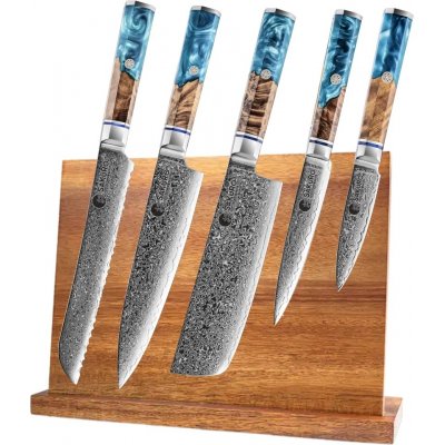 Sakuro Kuchyňský set 5 nožů SaKuRo blue z damaškové oceli – Hledejceny.cz