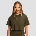 GymBeam Dámské tričko Women‘s Limitless Cropped T Shirt Espresso – Zboží Dáma