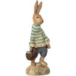 Maileg Velikonoční figurka Easter Bunny No. 13, modrá barva, krémová barva, pryskyřice – Zboží Dáma