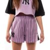 Dámské šortky New Era dámské kraťasy MLB Lifestyle Shorts New York Yankees Pastel Lilac / Black