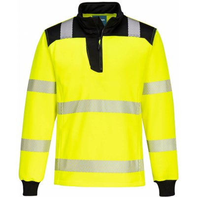 Portwest HI-VIS PW326 Reflexní mikina 1/4 zip HV žlutá/černá