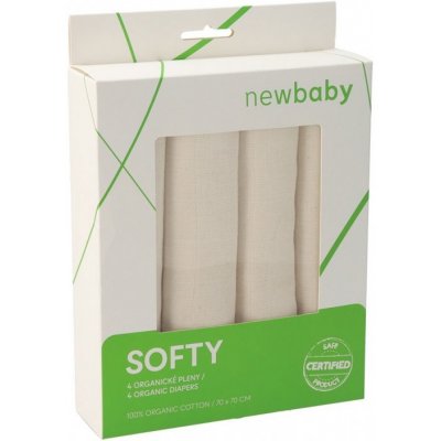 New Baby Látkové pleny z organické bavlny 70 x 70 cm 4 ks Přírodní