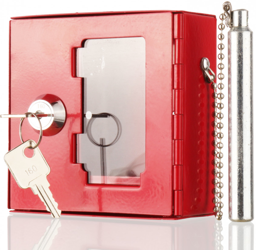 Požární krabička na klíče s kladívkem - M, 100 x 100 x 40 mm Požární krabička na klíče s kladívkem - M, 100 x 100 x 40 mm, Kód: 25260