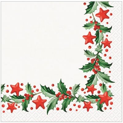 Anděl Dekorační ubrousky třívrstvé vánoční cesmína 20 ks – Zboží Mobilmania