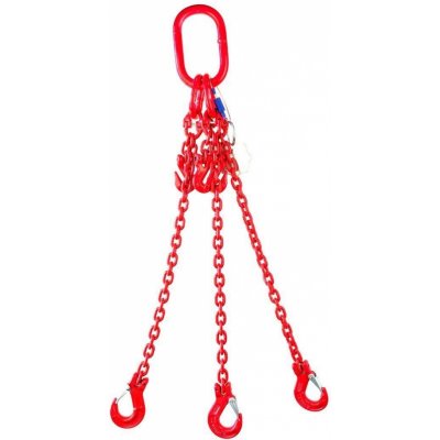 SVX Řetězový závěs oko-3 háky tř 80 se zkracovačem (2,5 m, 2360/1700 kg, 6 mm, červená) 2,5 m, 2360/1700 kg, 6 mm, červená – Sleviste.cz