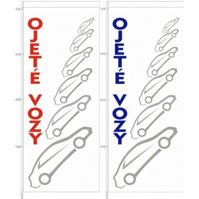 AHProfi Vlajka OJETÉ VOZY - bílá, červený nápis - 125210050Č – Hledejceny.cz