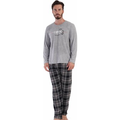 1P1539 myslet jinak pánské pyžamo dlouhé šedé – Zboží Mobilmania