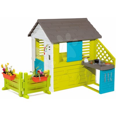 Smoby Domeček Nature s kuchyňkou zahrádkou a elektronickým zvonkem – Zboží Mobilmania