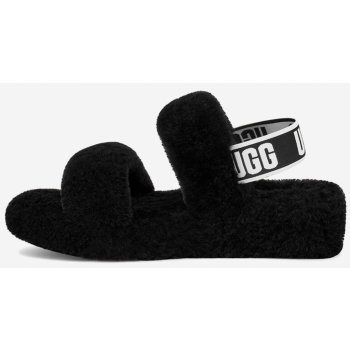 UGG dámské kožené sandály s kožíškem Oh Yeah černé