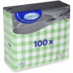 ubrousky 100ks 1V káro zelené 33x33cm – Zboží Dáma