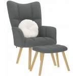 vidaXL 4016785 Relaxační s podnožkou textil Tmavě šedá – Zboží Mobilmania