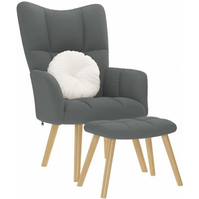 vidaXL 4016785 Relaxační s podnožkou textil Tmavě šedá – Zboží Mobilmania
