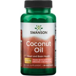 Swanson Certified Organic Coconut Oil 1000 mg 60 gelové tablety