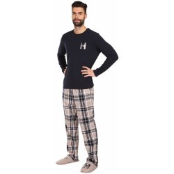 Tommy Hilfiger UM0UM02989 0S1pánské pyžamo dlouhé s papučemi černé