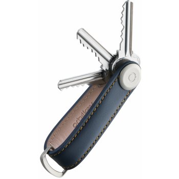 Klíčenka Kožená Orbitkey 2.0 navy kůže/tan prošití