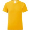 Dětské tričko Fruit of the Loom dívčí tričko Iconic T 150 žlutá
