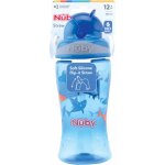 Nuby hrnek netekoucí se sklápěcí brčkem modrá 360 ml – Zboží Dáma