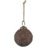 Mocca antik vánoční skleněná baňka koule se vzorem – Ø 7 cm - Chic Antique – Hledejceny.cz